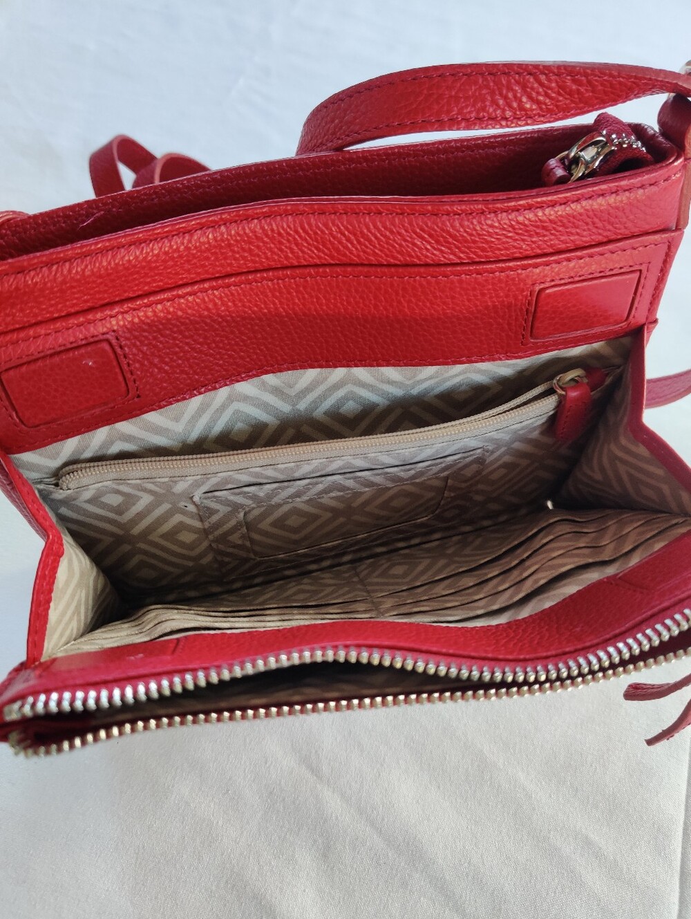 Brighton Red Pretty Toug Crossbody Shoulder Bag - Picture 4 of 10